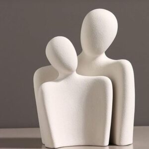 URBAN SENSE™ | Couple Family Statue | Ceramic Thinker Sculpture | Home Decor Items for Living Room Show Piece | Table Artifact (Hugging Couple)